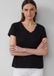 s.Oliver Dames T-shirt met kant van een modalmix - Zwart - Maat 36