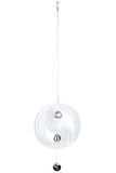 GILDE Yin Yang Slinger XL windgong - decoratie om op te hangen van roestvrij staal met 2 ballen - kleur: zwart - Ø 38 cm lengte ketting 53 cm - totale lengte 108 cm