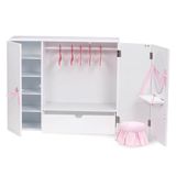 Our Generation Poppenaccessoires van 18 inch - slaapkamerkastset - poppenhuismeubels - doe alsof je 3+ jaar speelt - houten kledingkast