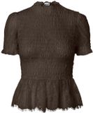 Pieces Top Pcjilly Ss Lace Top Jrs D2d 17170415 Hot Fudge Dames Maat - S