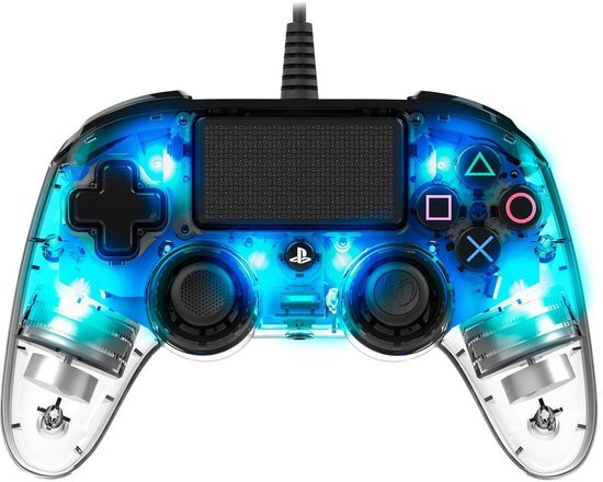 Nacon Officieel gelicenseerde Illuminated Wired Compact Controller voor PS4 - blauw