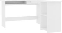 vidaXL Hoekbureau L-vormig bewerkt hout wit 120x140x75 cm