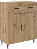 vidaXL Dressoir Artisan Eiken 69,5 x 34 x 90 cm Bewerkt Hout