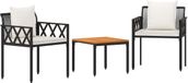 vidaXL Tuinmeubelset, 3 stuks, zwart en crèmekleurig, van polyrotan