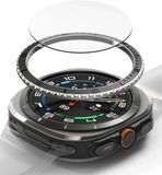 Ringke Bezel Styling + Tempered Glass Geschikt voor Samsung Galaxy Watch Ultra 47MM - RVS Watch Cover + Screen Protector - Zwart