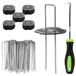Merkloos Grondanker Grondanker onkruidmat - Membraanharing 15 cm - 50 stuks - Gegalvaniseerd staal