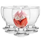 Glasmark KROSNO 1992 Set Van 6 Ijsbekers Van Transparant Glas Ijsglazen Dessertglazen Elegante Met Voet 260 ml