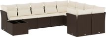 vidaXL Loungeset met Kussens Poly Rattan Bruin
