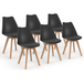 Idmarket - Lot de 6 chaises scandinaves Sara - Noires - Pour salle à manger