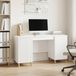 Maison Exclusive - Bureau blanc brillant 142,5 x 50 x 75 cm panneau de particules