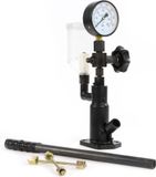 Wiltec testeur d'injecteurs diesel, appareil pour le test d'injecteurs avec manomètre 0-600 bar, incluant adaptateurs, réservoir de carburant et levier