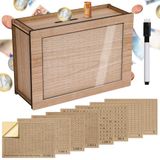 Alyvisun Houten Spaarpot met Stickers, Cash Spaarvarken 5000€ Herbruikbare Spaarbox met Teller Spaaruitdaging Spaarpot Muntgeldpot voor Kinderen en Volwassenen 500-10000€ Doel