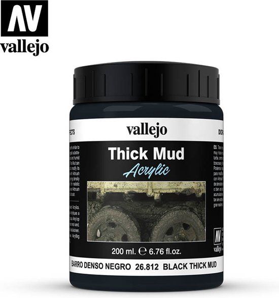 Vallejo Black Mud Thick Mud Weathering Effects - 200ml