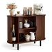 VEVOR Dressoir Keukenkast met 2 Schuifdeuren, Buffetkast In Middeleeuwse Stijl voor Woonkamer/hal, Opbergkast 100x40x75cm, Walnoot Keukenbuffet