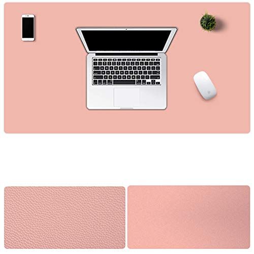 LL-COEUR Grote Kunstleer Waterbestendig Muismat Dubbelzijdig Computer Kantoor Bureaulegger (700 x 350 x 2 mm, roze)