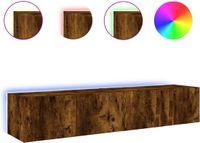 vidaXL Tv-wandmeubels met led 2 st 80x35x31 cm gerookt eikenkleurig