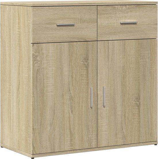 vidaXL Dressoir 79x38x80 cm bewerkt hout sonoma eikenkleurig