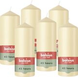 Bolsius - Gladde Stompkaarsen - Beige - 6 stuks - 15cm - 42 Branduren