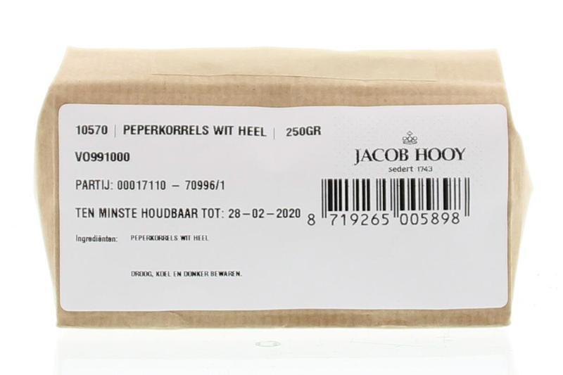 Jacob Hooy Peperkorrels Wit Heel 250gr