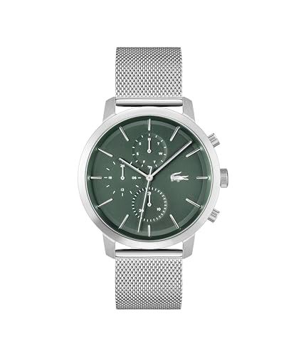 Lacoste Replay Collection Heren Multifunctioneel Analoog Quartz Horloge Roestvrij Stalen Band - 2011338, Groen