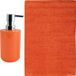 MSV tapis de bain - Napoli - 45 x 70 cm - avec pompe à savon assortie - orange
