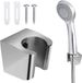 Ibenzoa® support de pommeau de douche en alliage de zinc – argent, support mural pour douchette, compatible avec la plupart des pommeaux de douche, vis incluses