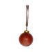 Boule de Noël, verre gravé, lune, étoiles et points, rouge-brun, Ø6,5 cm