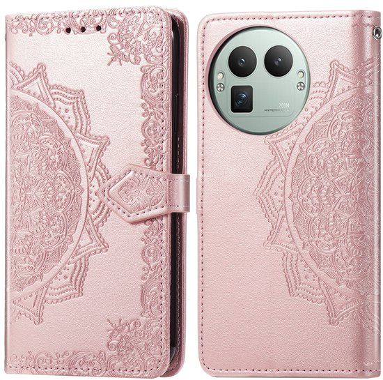 imoshion Hoesje - Geschikt voor Realme GT 8 Pro - Mandala Bookcase - Rosé Goud