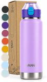 VANN® RVS Drinkfles met rietje 750 ML voor volwassenen - Bidon met rietje - sportfles 24 uur koud/12 uur warm - Mauve Magic - VANN ACTIVATE BOTTLE