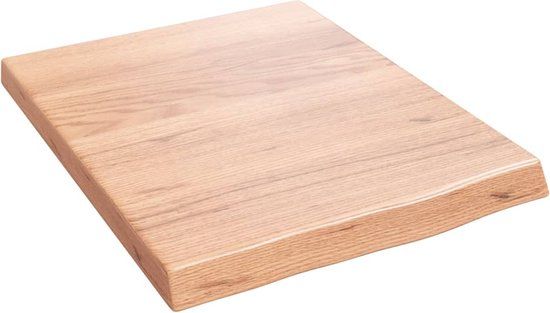 vidaXL Wandschap - Massief Eikenhout - Lichtbruin - 40x50x(2-4) cm