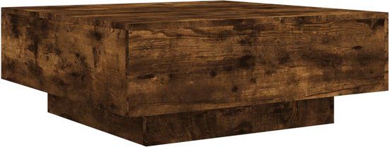 vidaXL Salontafel 80x80x31 cm Gerookt Eikenhout