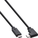 InLine® USB-C kabel, schuin, USB 3.2 Gen.2x2, 20Gb/s, 100W, zwart, 0,3m