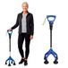 KMINA Ergonomische Viervoeter voor Ouderen, Verstelbaar, Zwaar en Robuust 1,5 kg, voor Gebruikers van Meer dan 1,55 m Hoogte, Gepatenteerd Design, Gemaakt in Europa (Blauw)