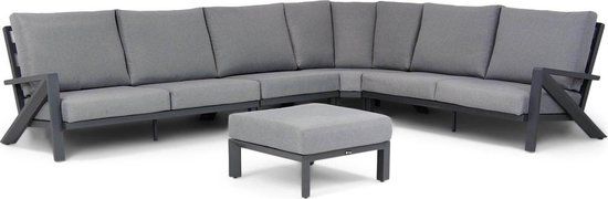 Santika Cinta 5-delige Hoek Loungeset - Grijs-antraciet - Aluminium