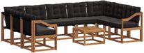 vidaXL Hoek loungeset 9 zitplekken Acacia hout Naturel et noir