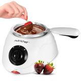 NutriChef Chocoladefondue électrique 25 W, 250 ml, blanc