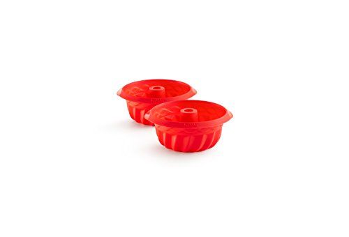 Lekue Dubbele Savarin Bundt pan, Silicone, Rood