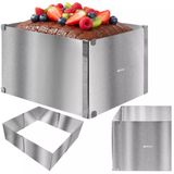 Ruhhy moule rectangulaire réglable en acier inoxydable 20 à 38 x 24 à 45 cm et 15 cm de haut pour gâteaux et desserts