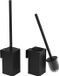 Unyqoos® Set de brosses de toilette, 2 pièces, pour montage mural, métal noir mat