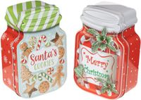 Kaemingk B.V. Boîte à biscuits en métal avec motif de Noël en forme de pot à biscuits, 15 cm, 2 pièces, multicolore