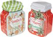 Kaemingk B.V. Metalen koekblik met kerstmotief in de vorm van een koekjespot, 15 cm, 2 stuks, Mehrfarbig