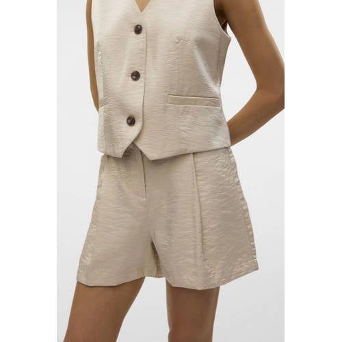 VERO MODA regular waist casual short ecru