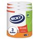 Nicky Miluso Keukendoeken, 3 rollen, 535 vellen, 2-laags per rol, super absorberend en robuust, 100% FSC-gecertificeerd papier, wit