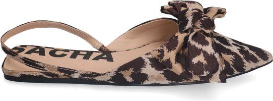 Sacha - Dames - Leopard slingbacks met strik - Maat 39