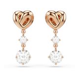 Swarovski Lifelong Heart Oorhangers, Hart, Wit, Roségoudkleurige toplaag