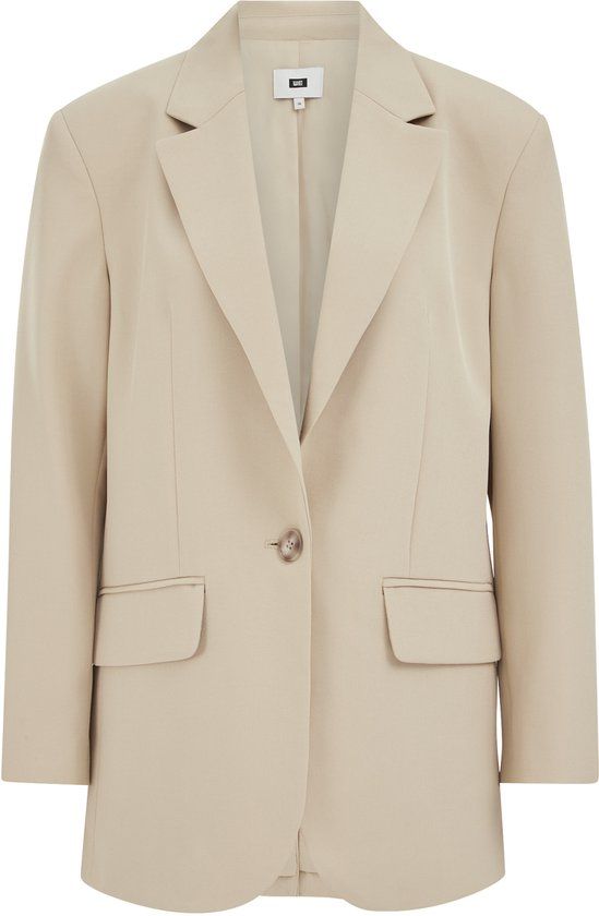 WE Fashion Dames loose fit blazer beige