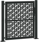 vidaXL Poort met kruisontwerp 100x100 cm staal zwart
