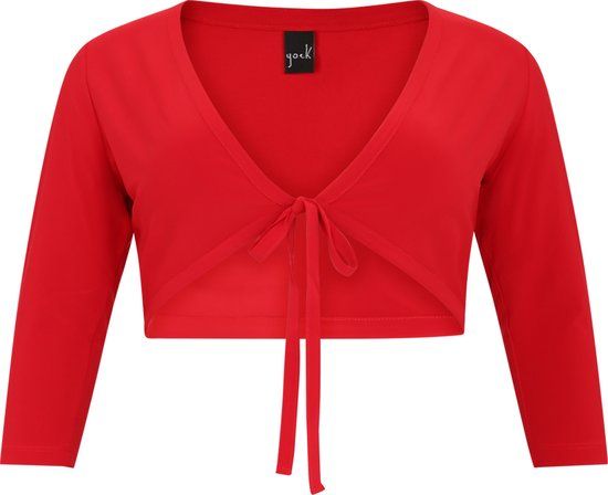 YOEK Bolero met lange mouwen - Rood - Maat 46-48