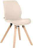 CLP Luna Eetkamerstoel - Modern - Rugleuning - 136 kg - Kunstleer/creme