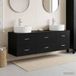 Maison Exclusive Ensemble de 3 armoires de salle de bain murales, design exclusif, couleur noire